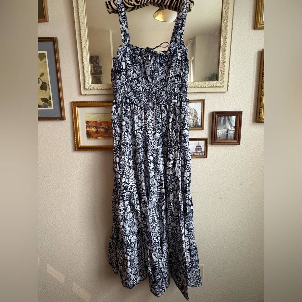 NEW J. Crew Black and White Smocked Maxi Dress